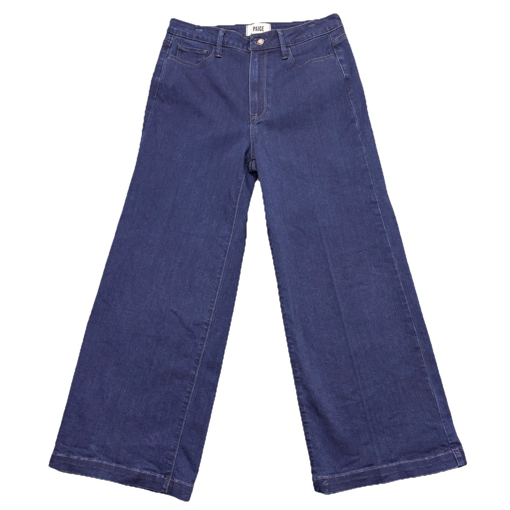 Paige Jeans Women's Size 29 Genesee Crop Wide Leg High Rise Dark Wash Denim